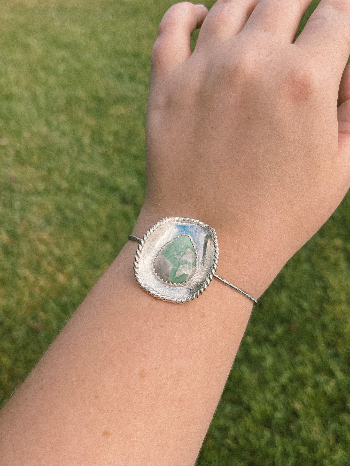 Variscite cowgirl hat bolo