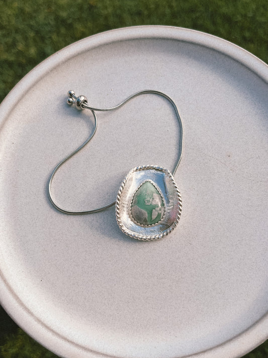 Variscite cowgirl hat bolo